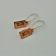 Bird copper and silver Ohio petroglyph rectangle earrings