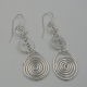 Waterbird petroglyph silver spiral earrings