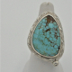 close view of Kingman turquoise handmade sterling silver ring