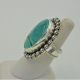 side view of Hubei turquoise sterling silver handmade ring