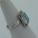 Side view of turquoise sterling silver small handmade ring
