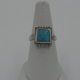 Front view of turquoise sterling silver small handmade ring
