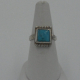 Front view of turquoise sterling silver small handmade ring