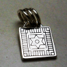 front view of star brick half brick sterling silver pendant