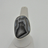 front view of Botswana agate sterling silver handmade ring