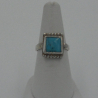 Front view of turquoise sterling silver small handmade ring