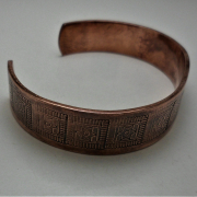 Side view of Nelsonville copper star brick cuff bracelet