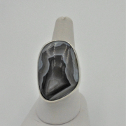 front view of Botswana agate sterling silver handmade ring