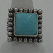 front view of turquoise sterling silver handmade ring